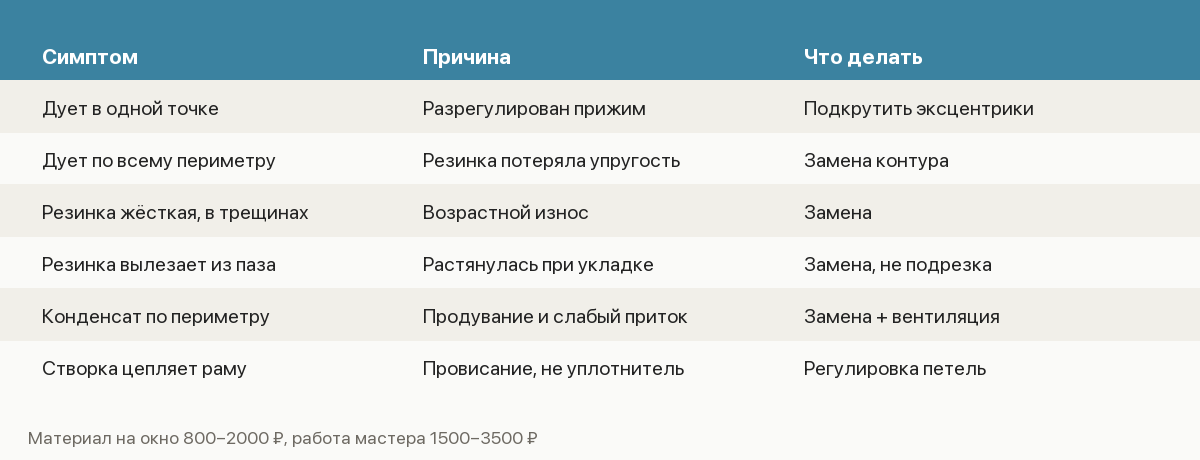 Памятка по уплотнителям окон: симптомы, причины и способы устранения